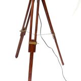 Wooden and brass tripod lamppost