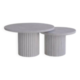 Omega Circular Nesting Coffee Tables - Natural Travertine