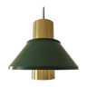 “Life” lamp, in brass and emerald green, F&M label, 1970s