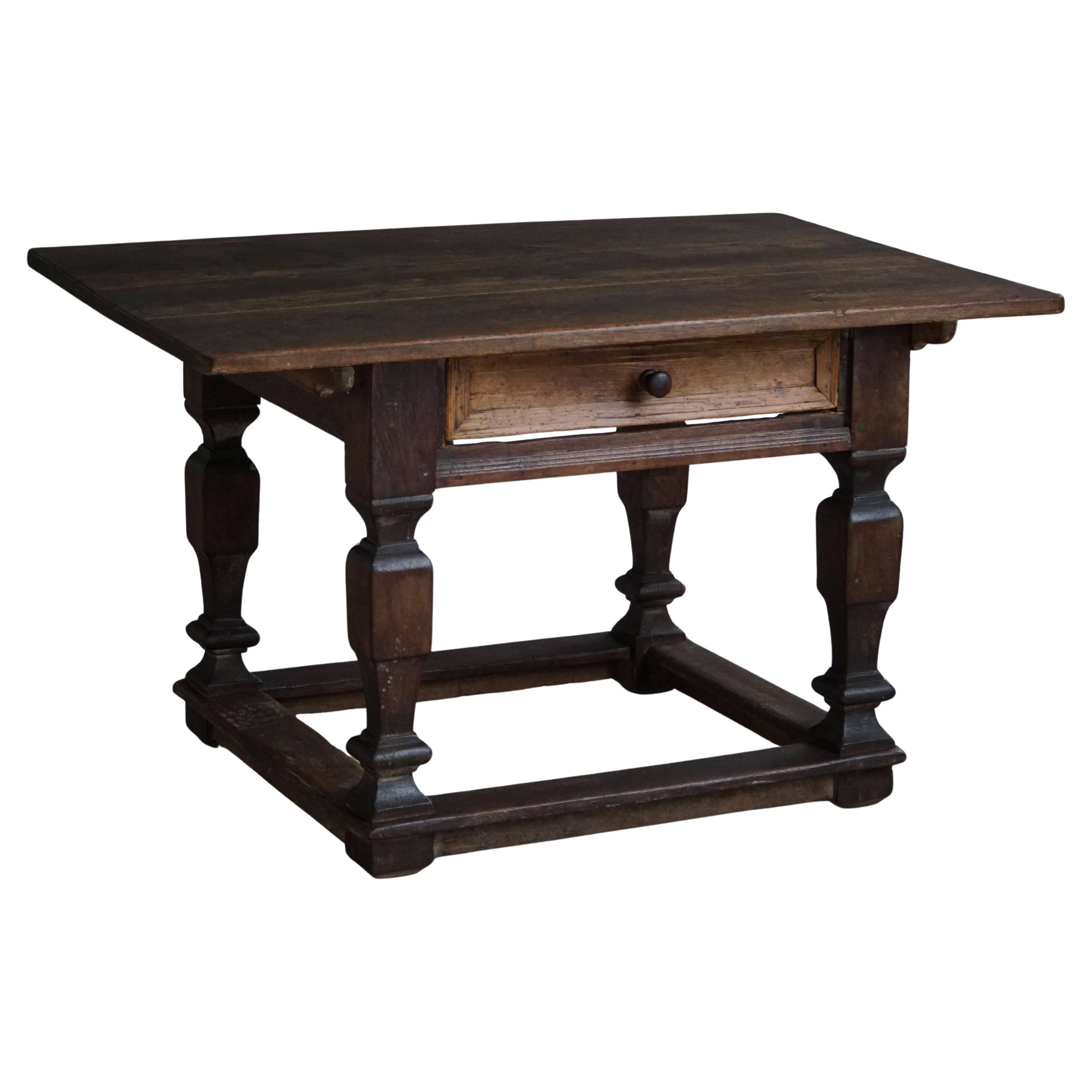 19th-century Baroque side table in oak, Danish cabinetmaker, 1800s