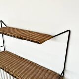 Raoul Guys rattan wall shelf 1950