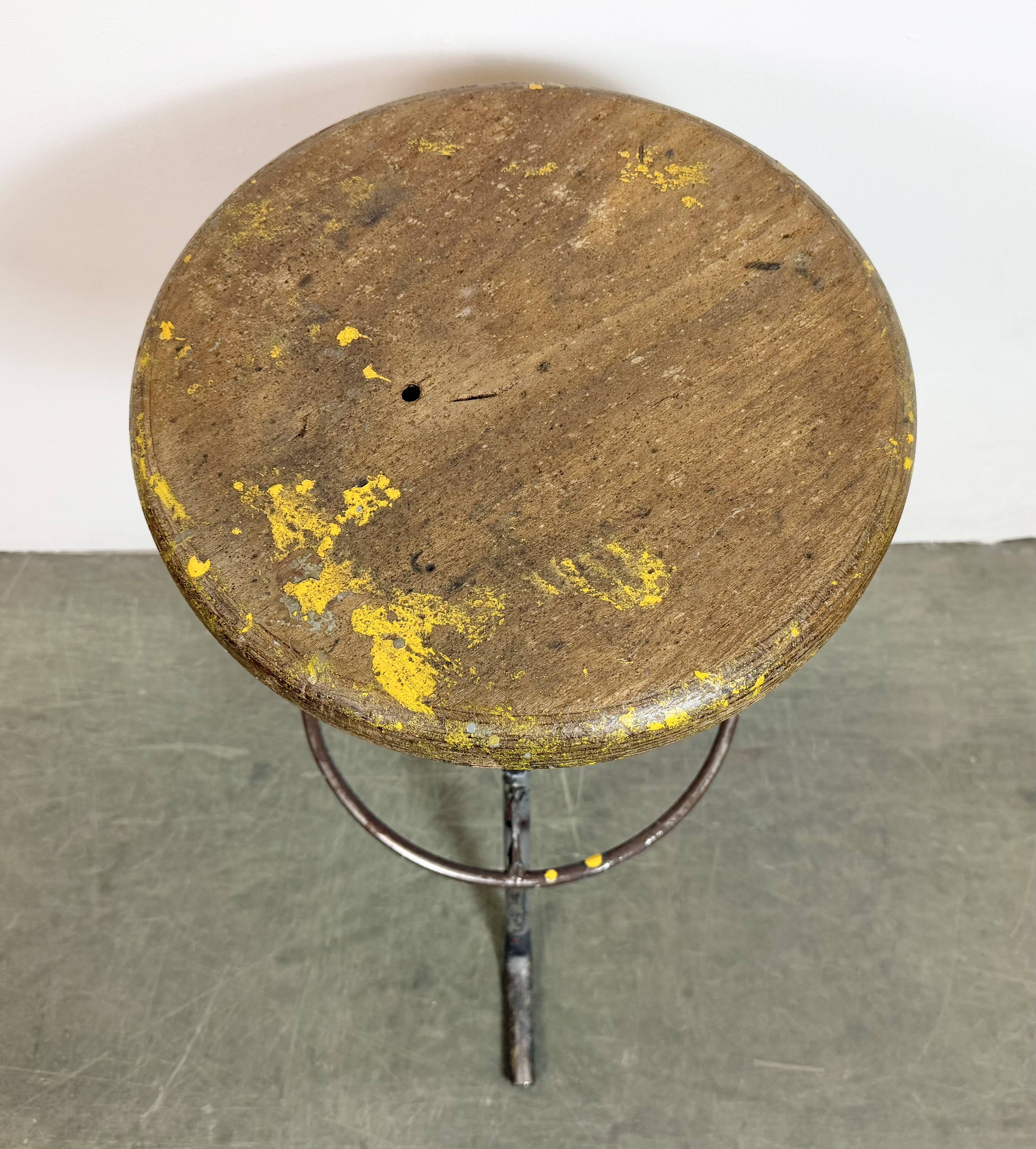 Grey Industrial Workshop Stool, 1960s