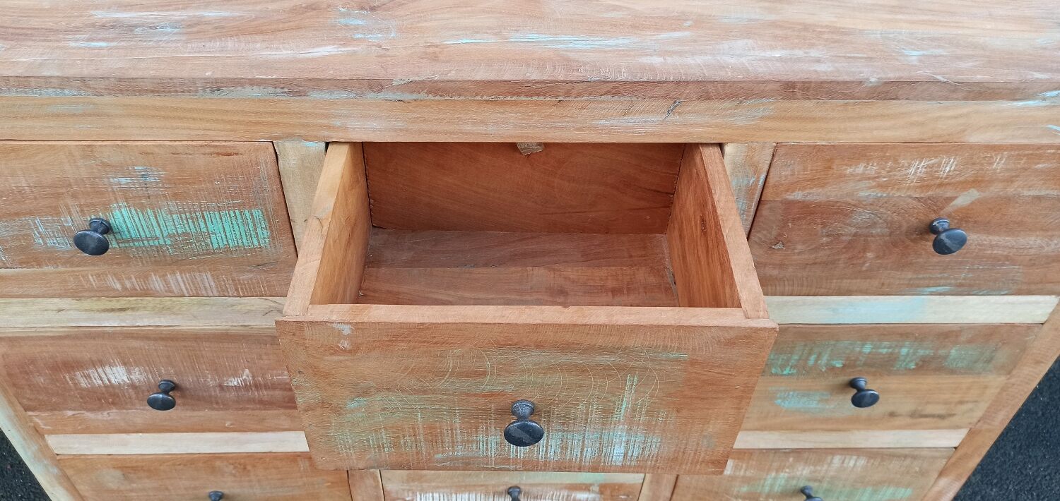 Old wooden chest of drawers 9 drawers