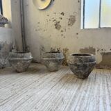 Trio of stone and cement planters, early 1900s