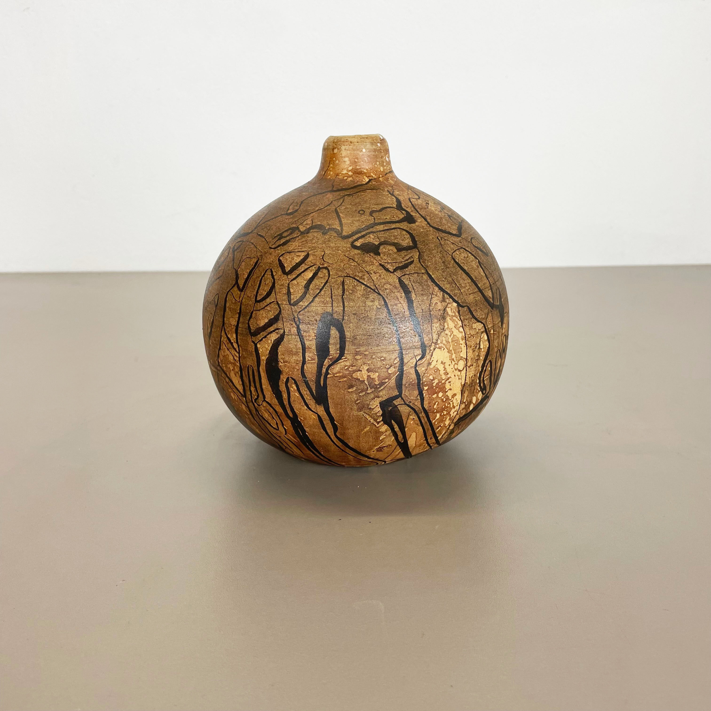 Vase en poterie d’atelier en céramique abstraite par Gerhard Liebenthron, Allemagne, années 1970