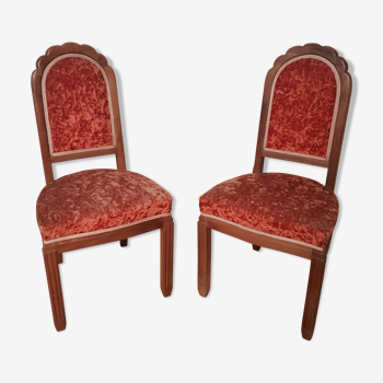 Pair of red velvet chairs