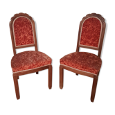 Paire de chaises velours rouge