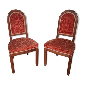 Paire de chaises velours rouge