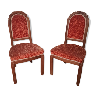 Paire de chaises velours rouge