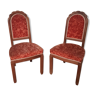 Paire de chaises velours rouge