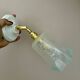 Vintage tulip wall lamp in white and blue frosted glass