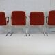4 "space age" armchairs, chrome steel base
