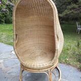Cocoon armchair in rattan