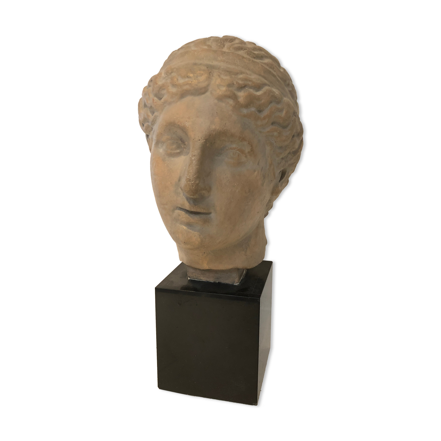 Bust Greek goddess marble base 1970
