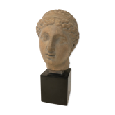 Bust Greek goddess marble base 1970