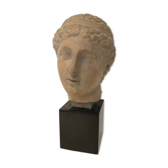 Bust Greek goddess marble base 1970