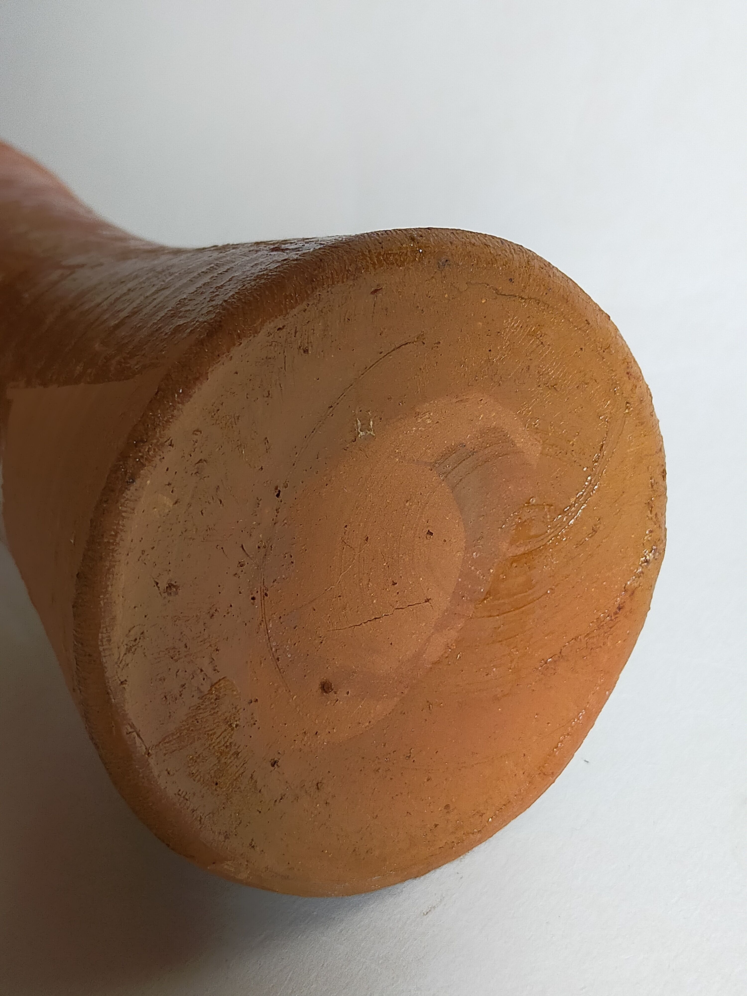 Potter's "Diabolo" vase in vintage glazed terracotta