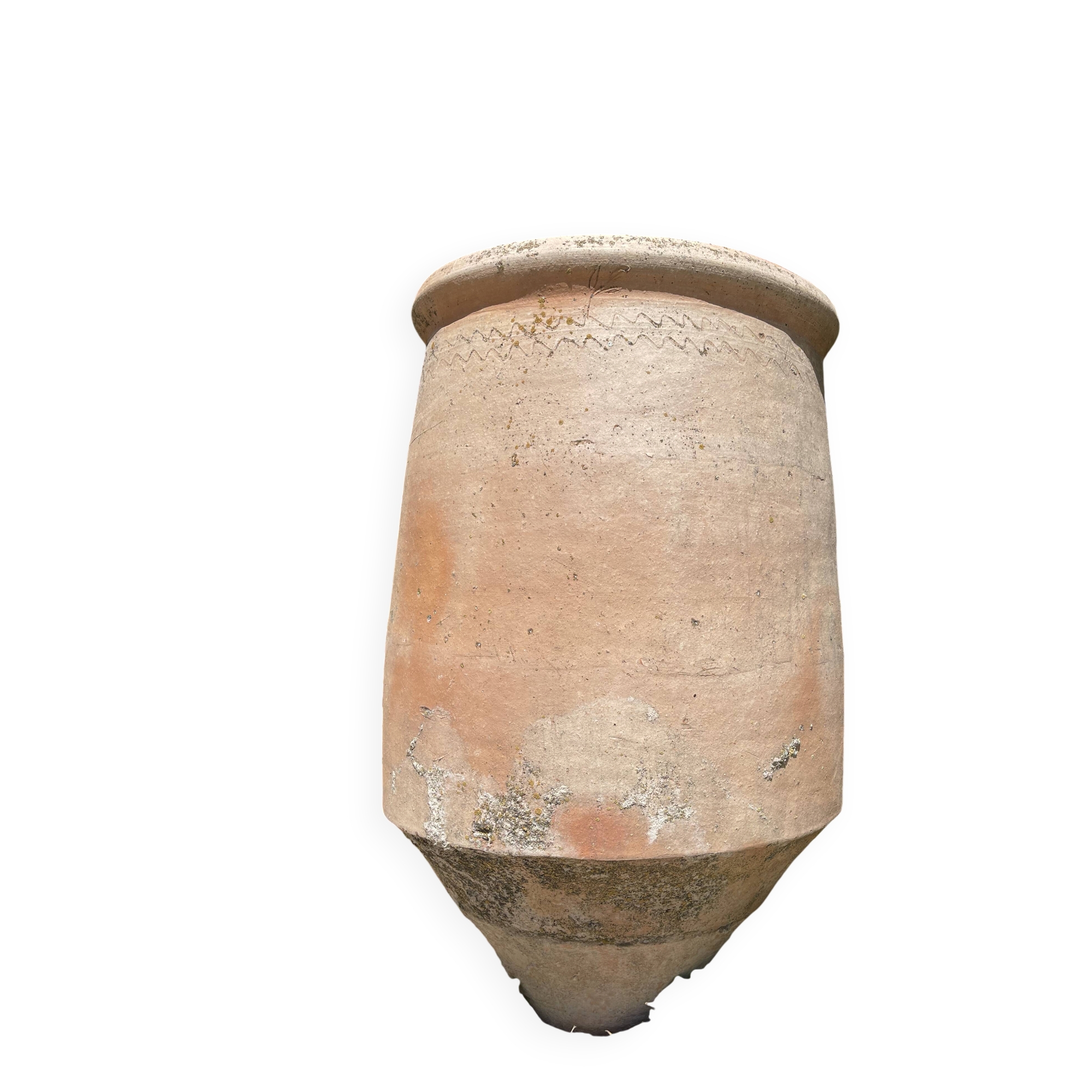 Ancient terracotta pottery jar
