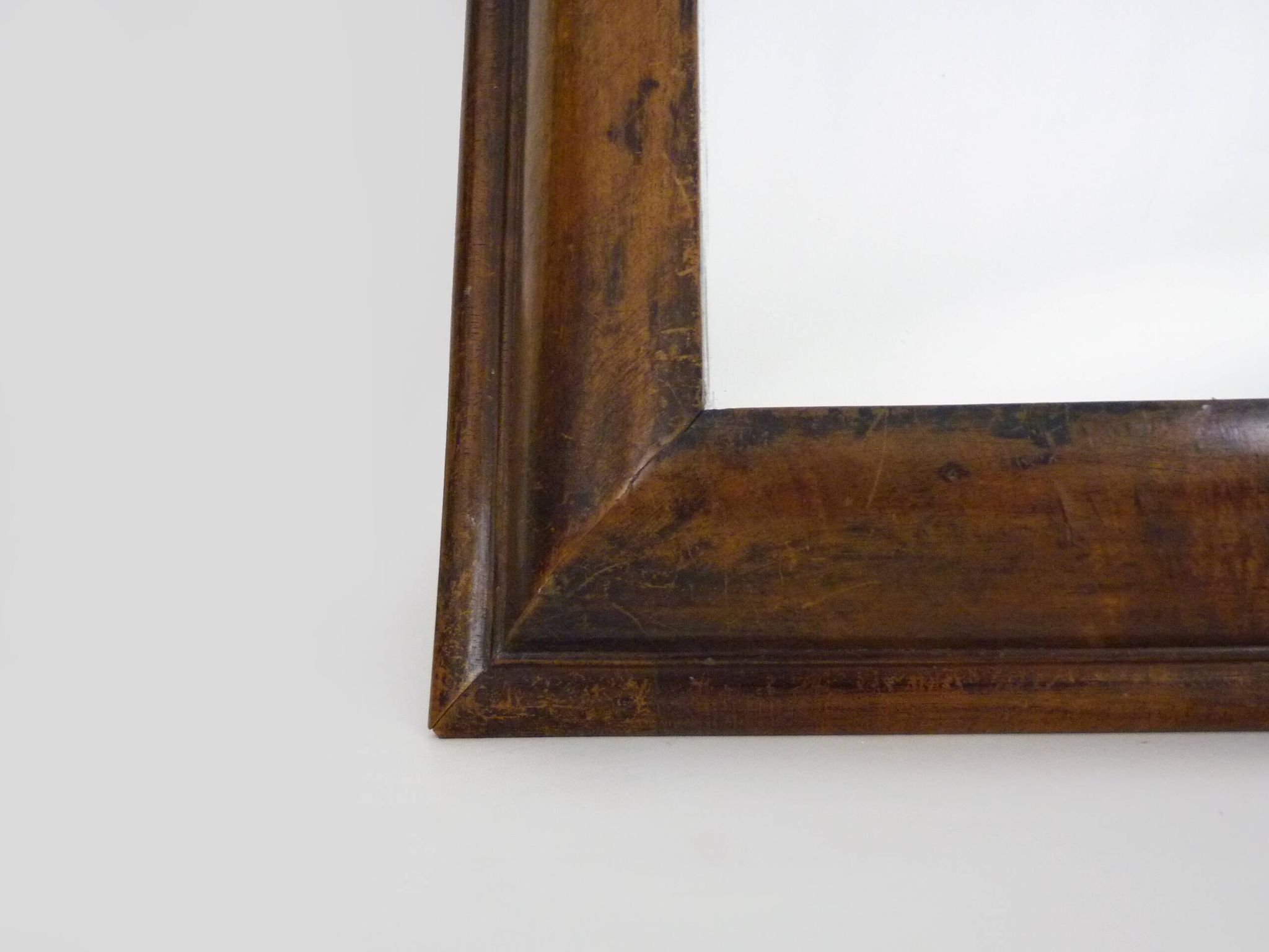 Very large Psyche Mirror in walnut wood. Orthodox bible mirror. 19th century. 53X63 cm - 20.86X24