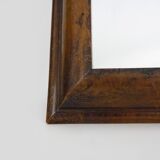 Very large Psyche Mirror in walnut wood. Orthodox bible mirror. 19th century. 53X63 cm - 20.86X24