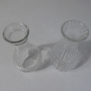 2 vases en verre moulé vintage années 50