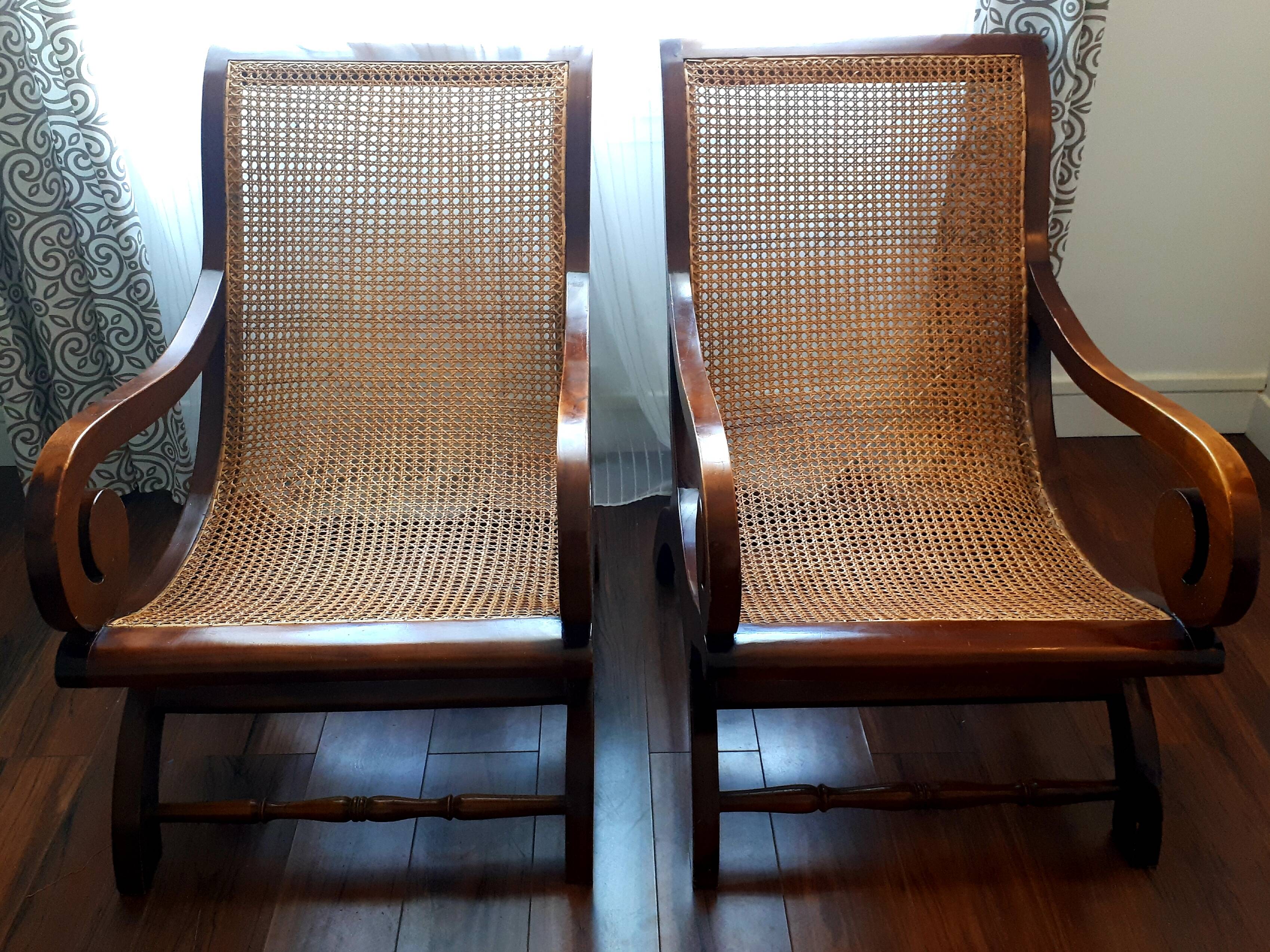 Pair of armchairs English style colonial