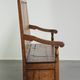 Antique English oak hall bench from the early 19th century with storage space