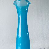 Old vase in blue opaline