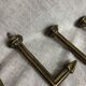 Antique brass curtain hooks and tiebacks