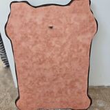 Organic vintage mirror with leather trim - unique decorative piece