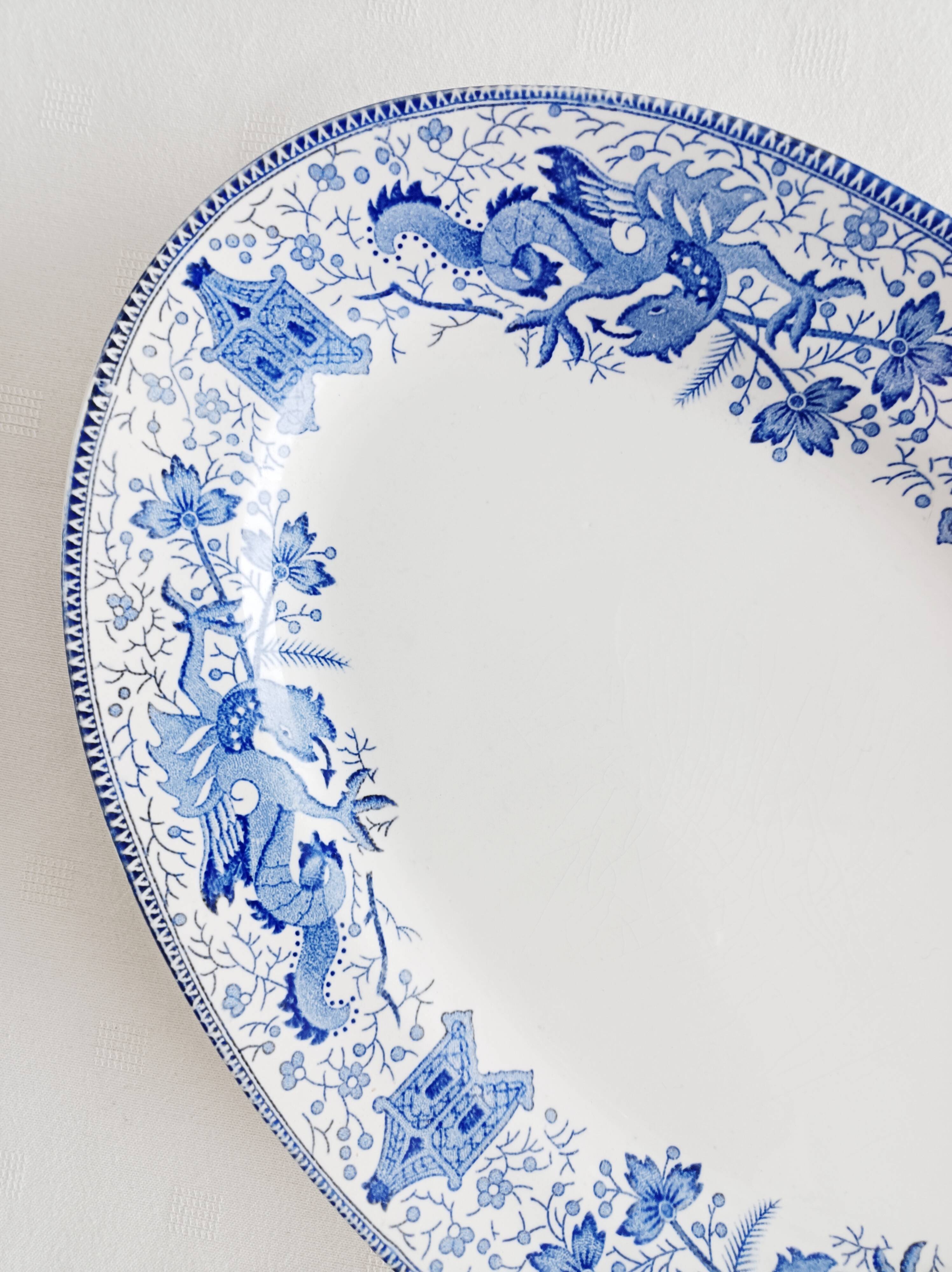 Boch la Louvière Dragon oval dish