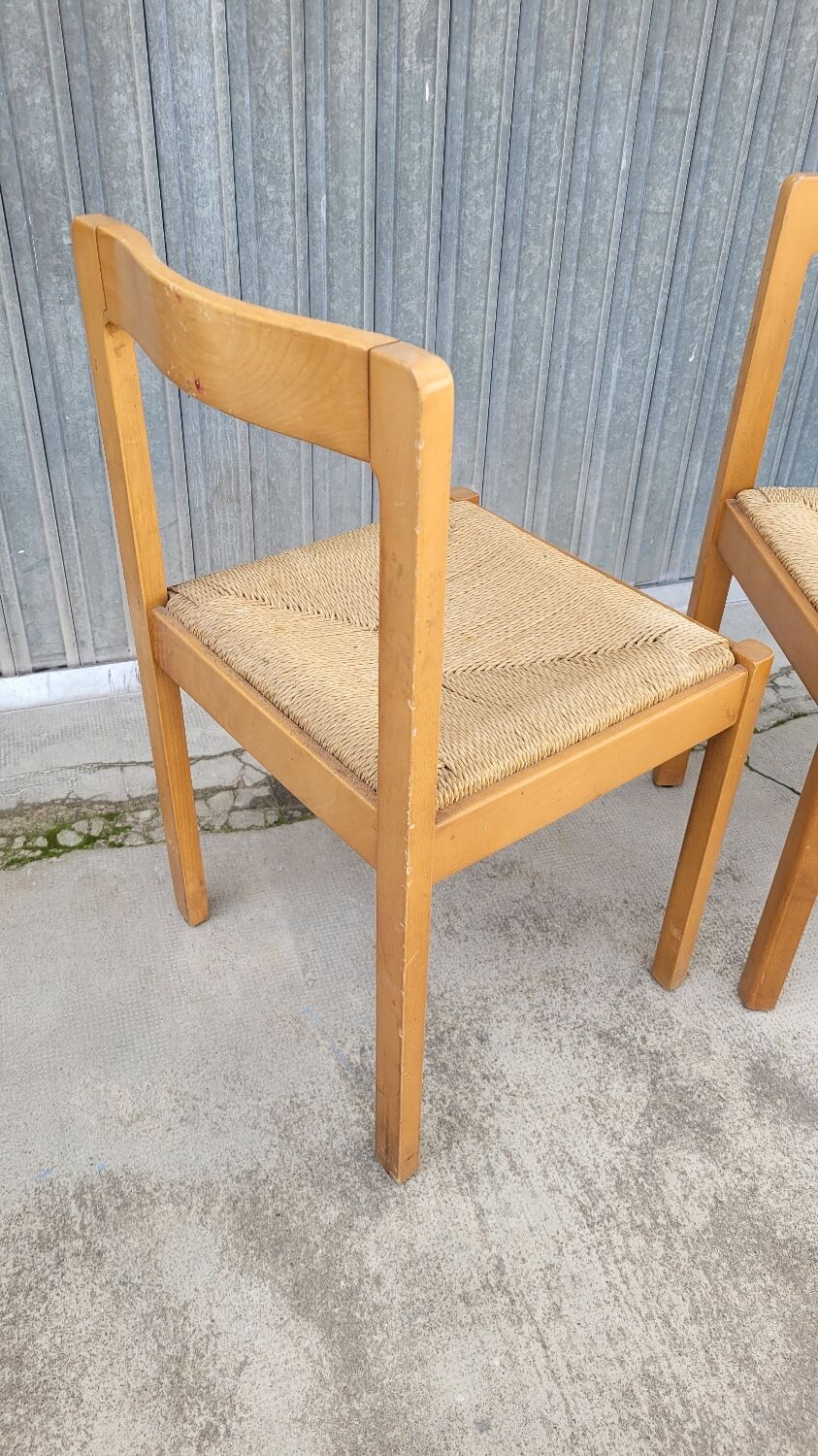 Pair of vintage Italian rope chairs - 1970s