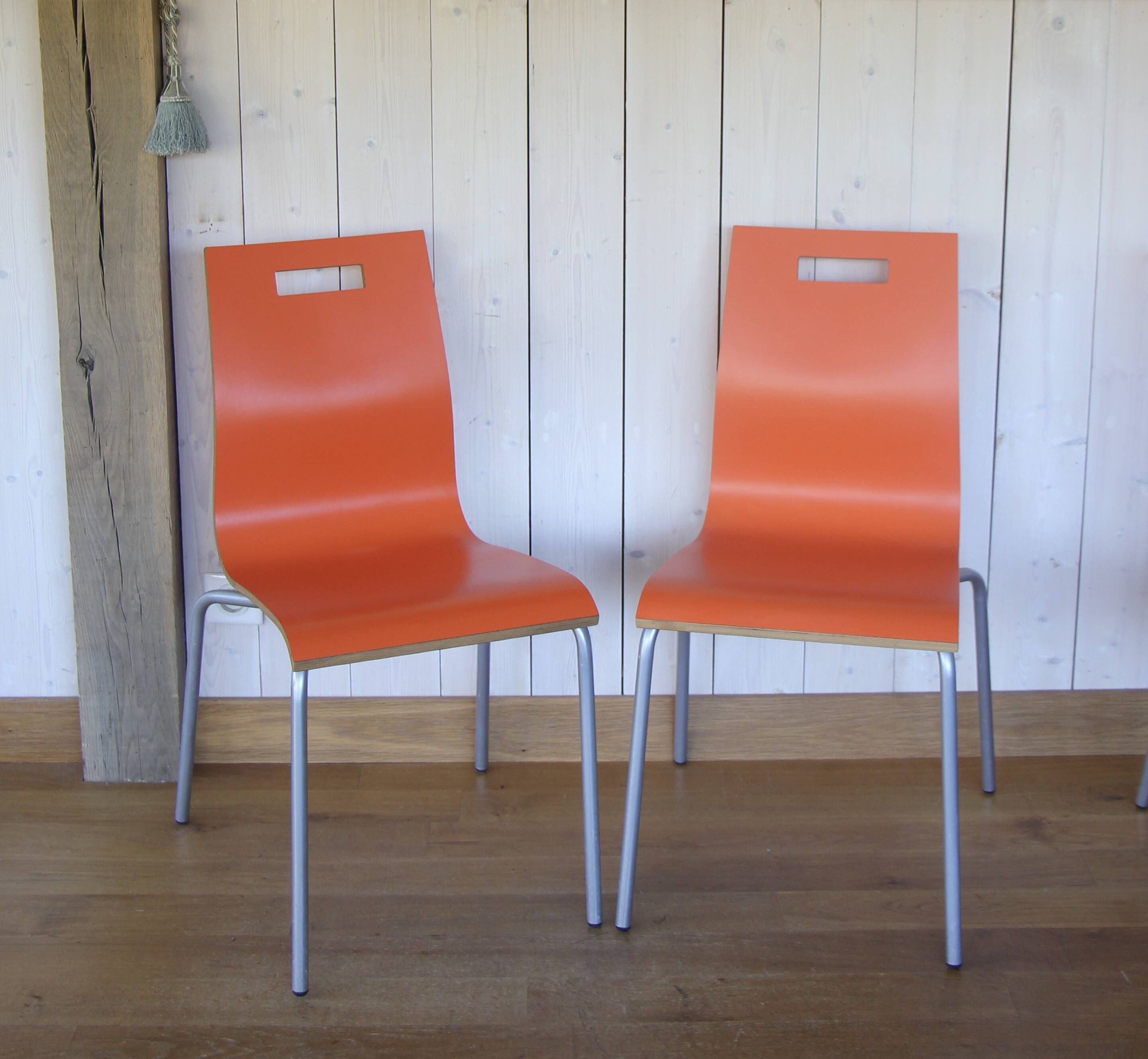 Set of 8 vintage metal and wood chairs