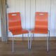 Set of 8 vintage metal and wood chairs
