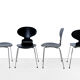 Set of 4 black Arne Jacobsen Ant chairs for Fritz Hansen, 1980, Denmark