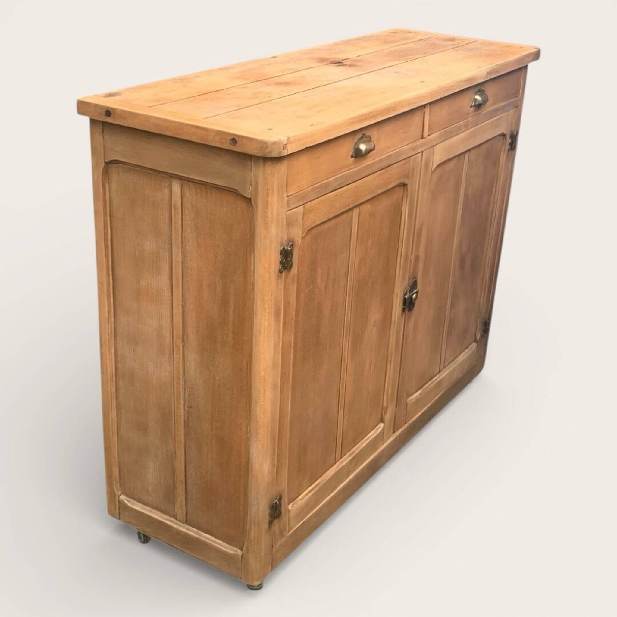 Grand Parisian buffet with billot and butterfly hinges, raw wood, 1930.