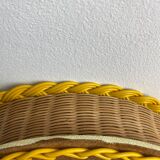 Scoubidou and rattan basket