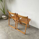 70s beech folding chairs