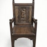 Large solid wood chair in Gothic style