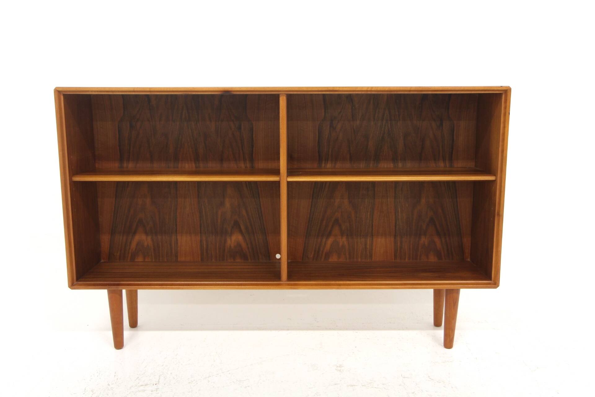 Scandinavian walnut bookcase "Facett", Bertil Fridhagen, Bodafors, Sweden, 1960