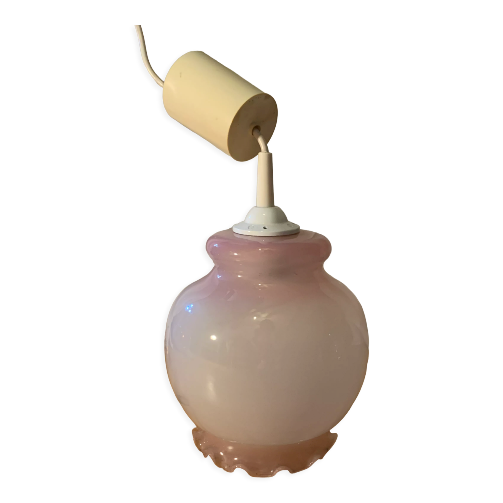 Vintage pink opaline pendant light
