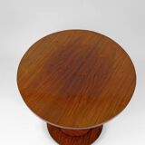 Modernist Art Deco pedestal table in walnut and chrome, France, Circa 1930