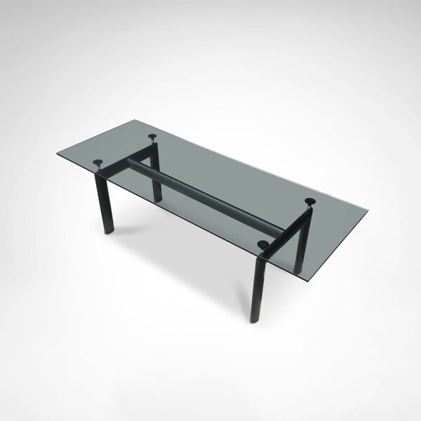 Table à manger en verre et métal LC6 par Le Corbusier et al. pour Cassina années 1990