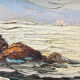 Marine "Evening in Cap d'Antibes" signed around 1950