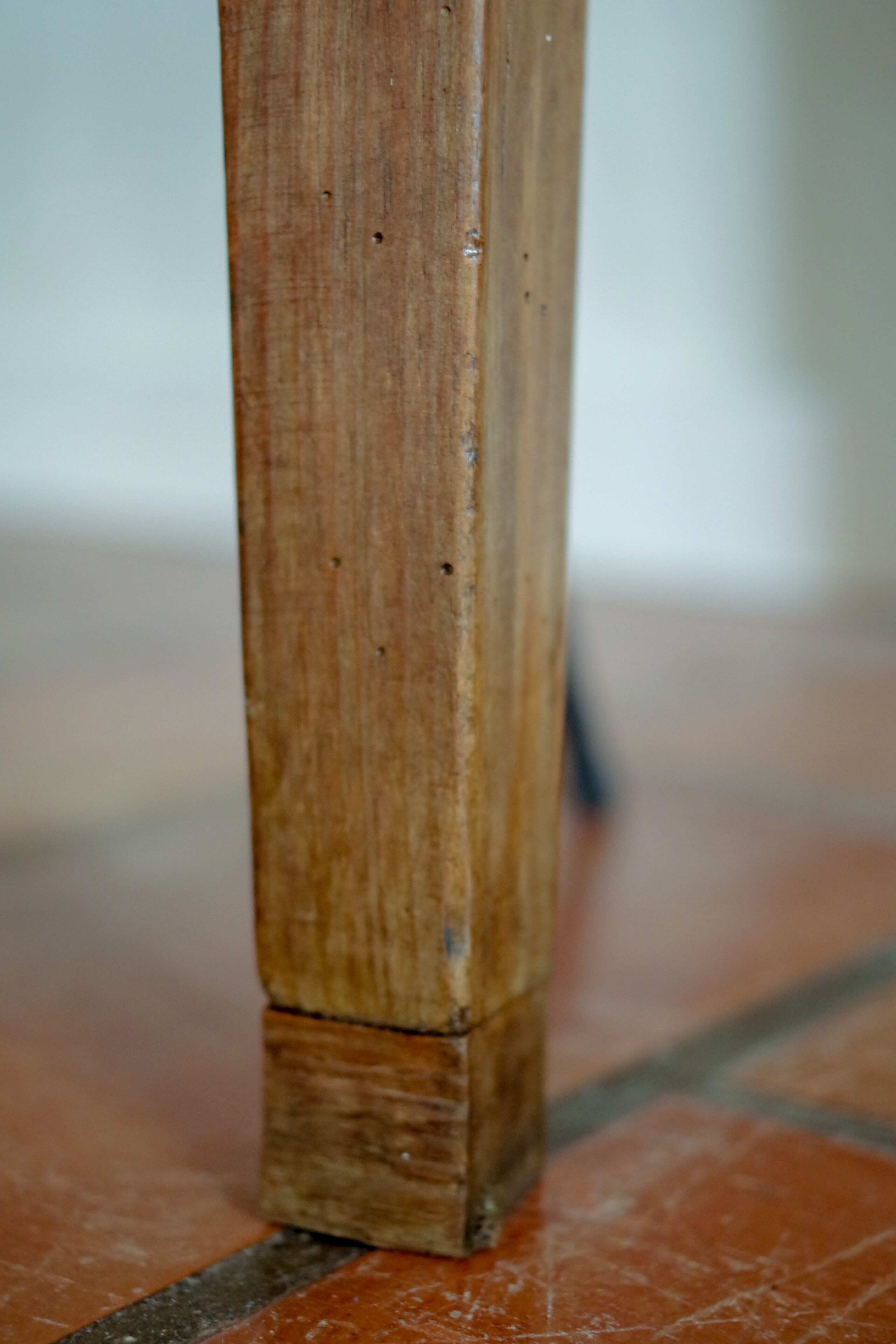 Old wooden farm table