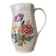Pichet vintage Alföldi en porcelaine blanche à décor floral bleu et rouge, Folk Art
