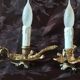 Pair of bedside lamps in chiselled bronze - bird shape -