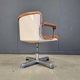 Italian modern steel & leather office chairs by Ettore Sottsass, Poltronova 1970