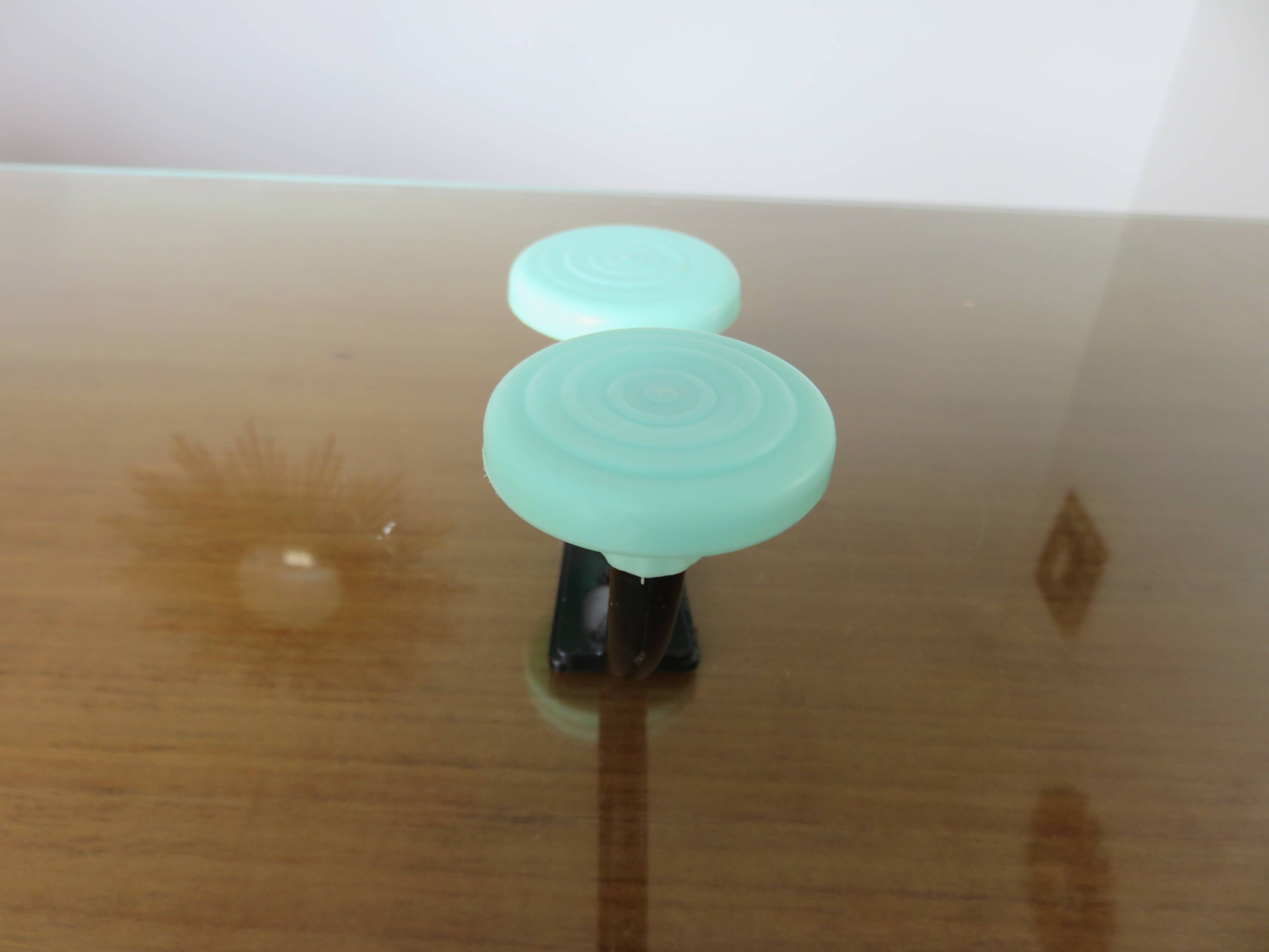 Wall coat rack, typical 1970 coat hook, practical green and black