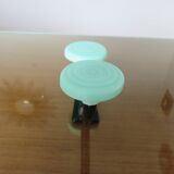 Wall coat rack, typical 1970 coat hook, practical green and black